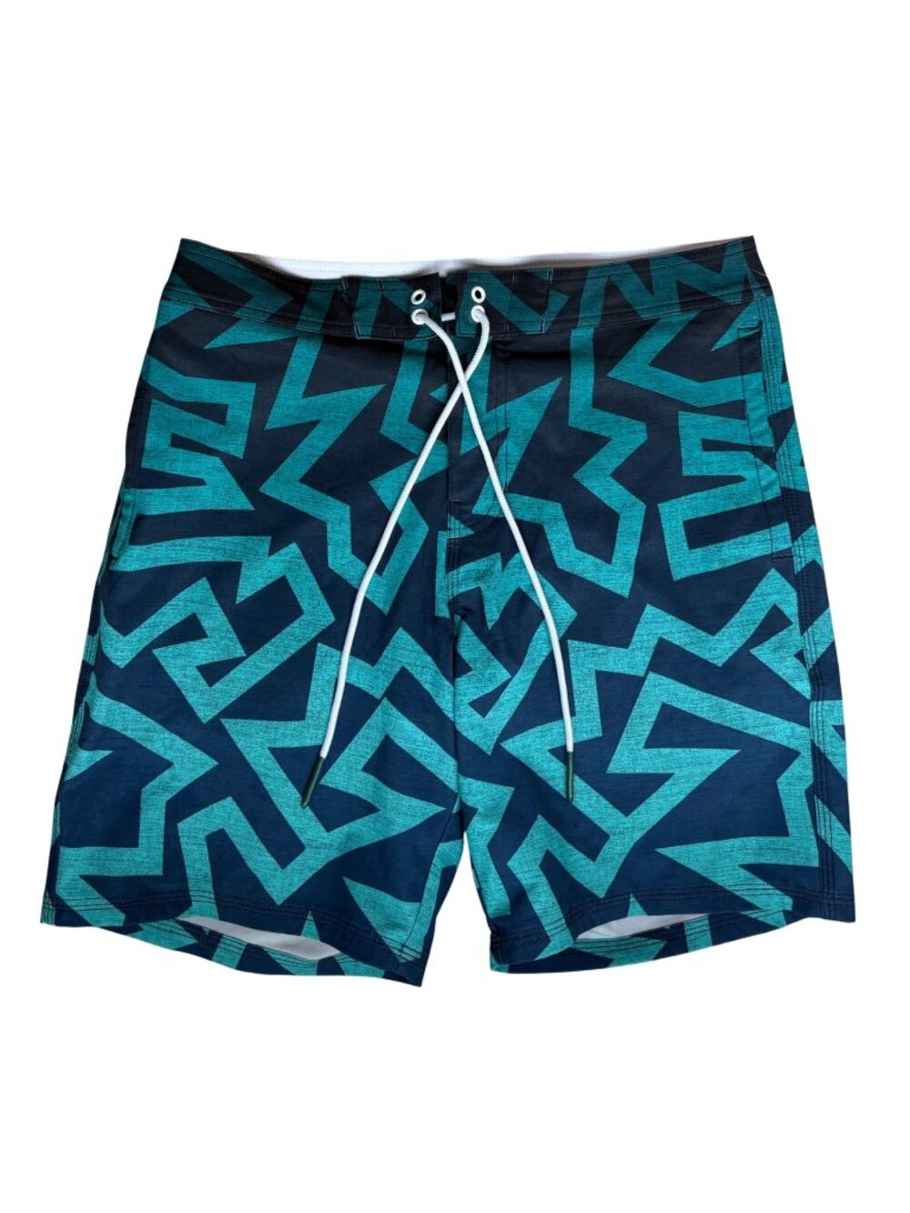 American Eagle Mens Board Short Size Small Teal Navy 7.5" AEO Swim